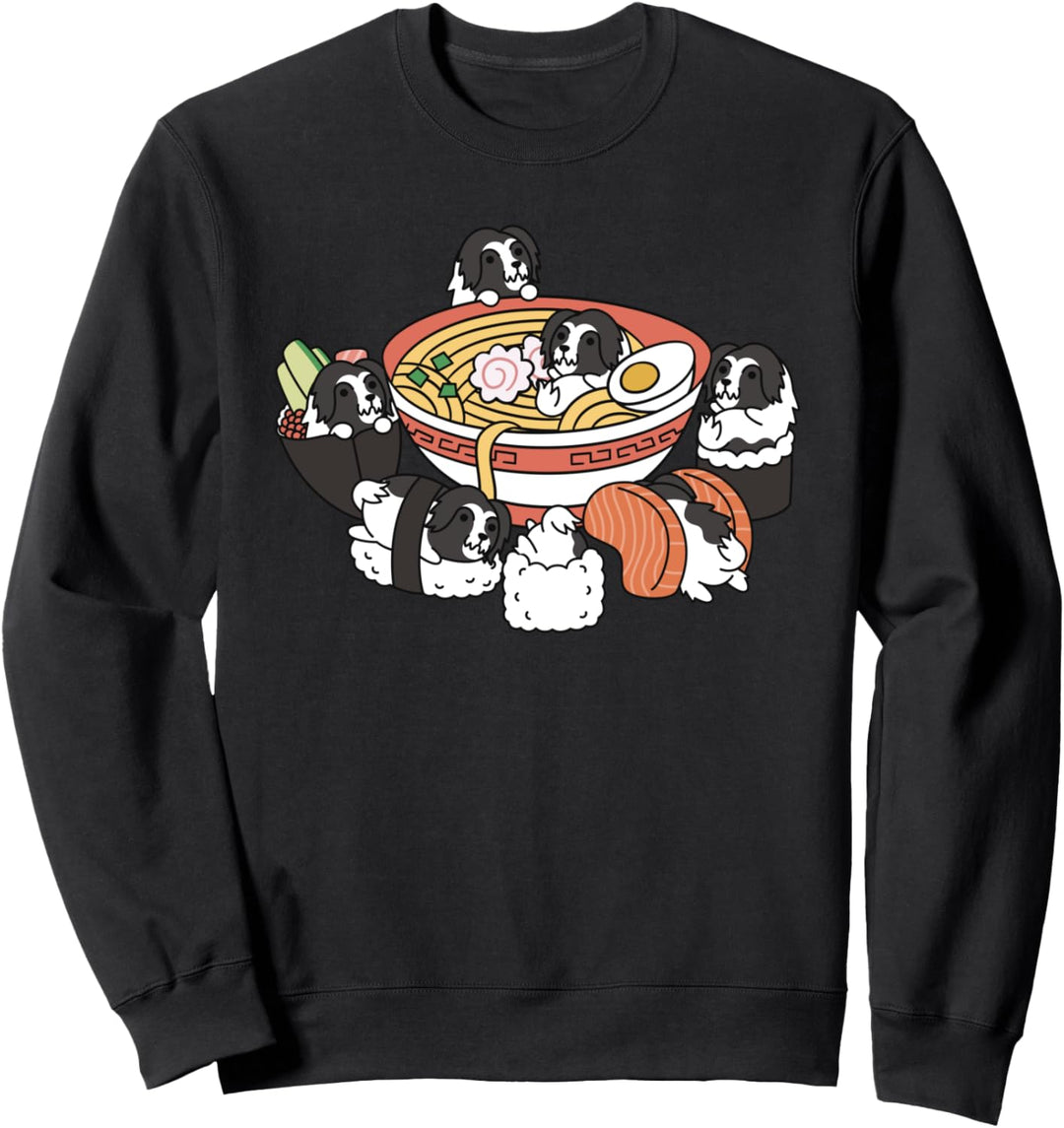 Ramen Sushi Lhasa Apso Hund Sweatshirt