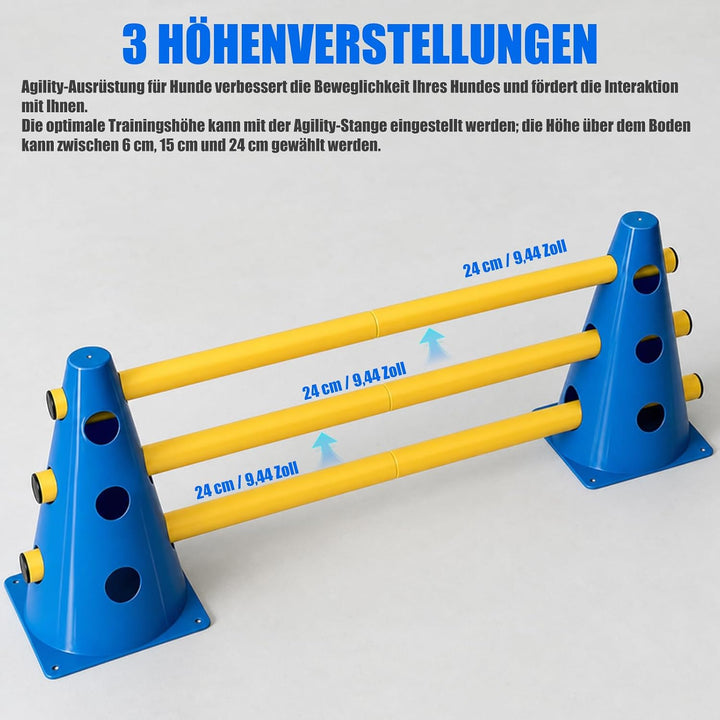 Agility Set Praktisches Steckhürden Set - Hunde Hürden Steckhürdenset