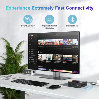 ALLIWAVA Mini PC Wi11 Pro, GX55 Intel 11th Gen Celeron N5105(up to 2.9 GHz) Intel UHD Graphics Mini
