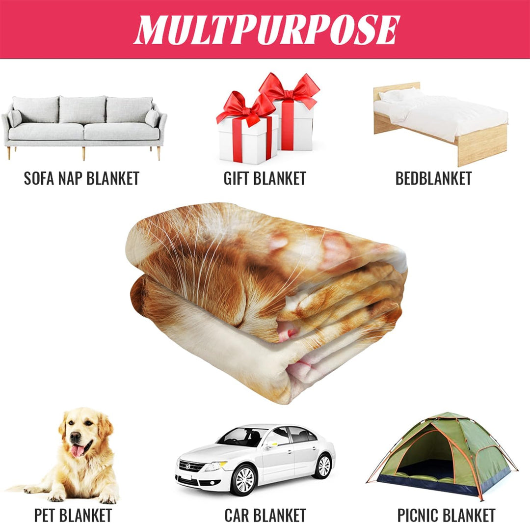 YISUMEI Decke 100x125 cm Kuscheldecken Sanft Flanell Weich Fleecedecke Bettüberwurf Kätzchen Katze S