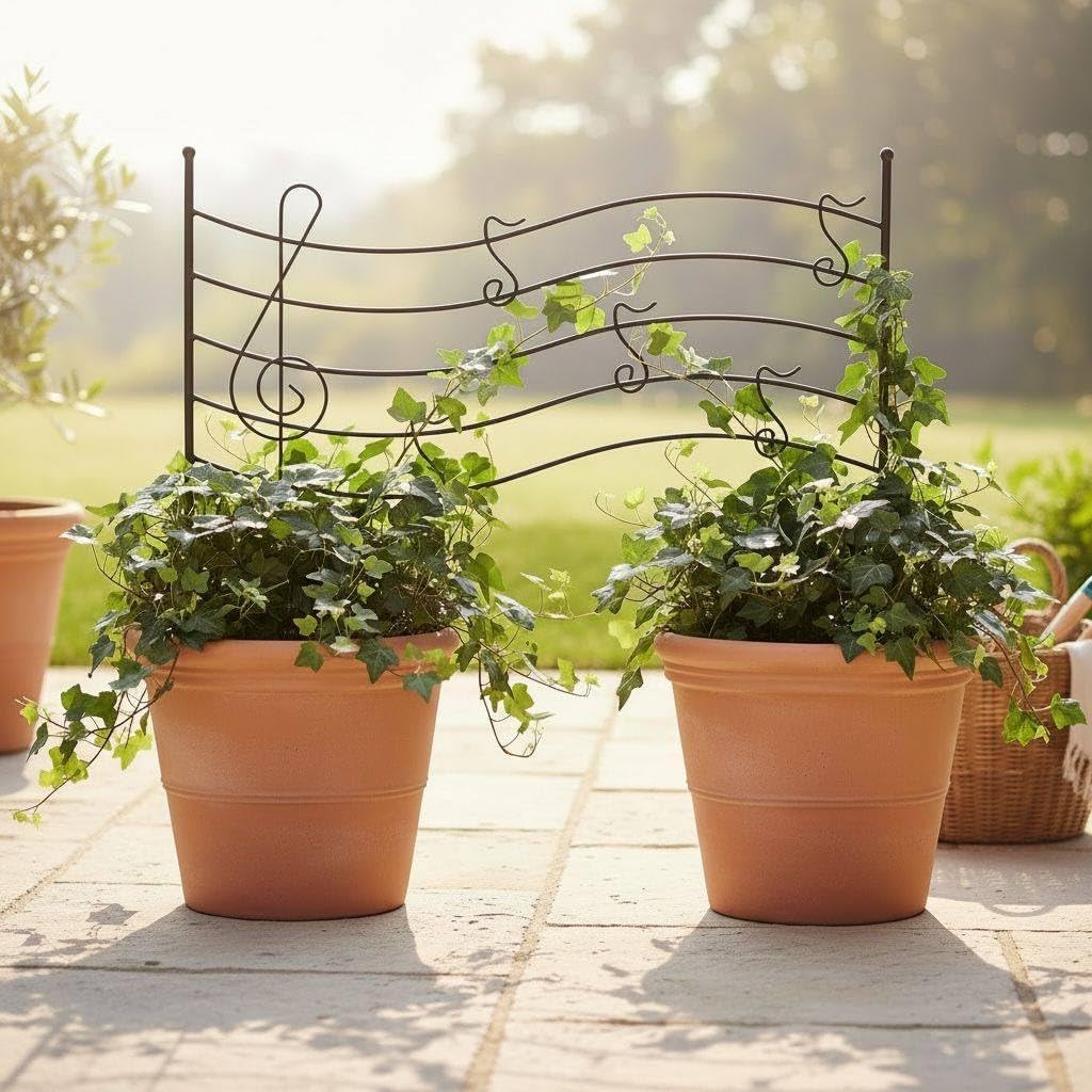 DanDiBo Steckzaun Melody Rankhilfe Rankgitter aus Metall Höhe 56 cm Breite 80 cm Kletterhilfe Zaun