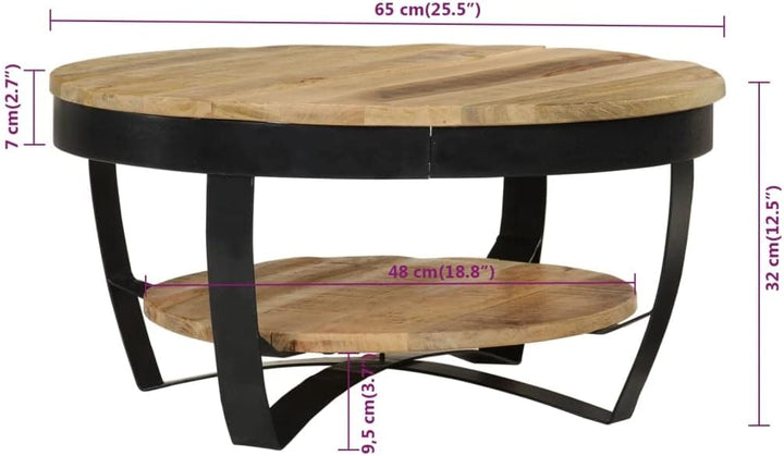 vidaXL Mangoholz Massiv Couchtisch Raues Beistelltisch Wohnzimmer Sofatisch