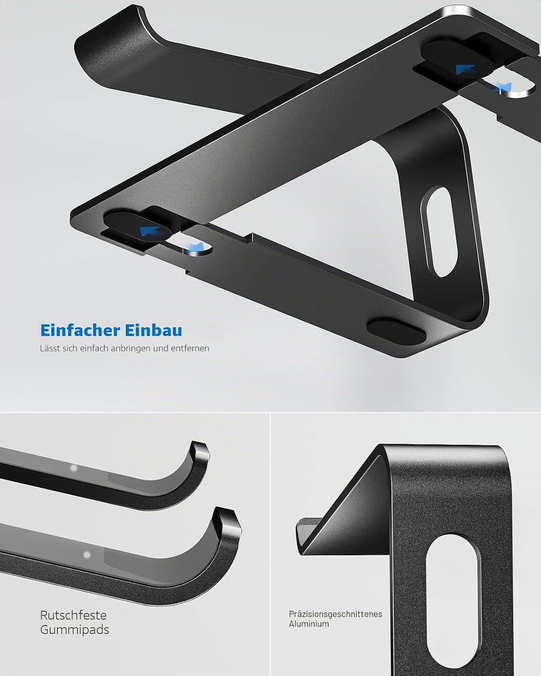 Nulaxy Laptop Ständer, Ergonomischer Aluminium Laptop Stand, Notebook Ständer für Schreibtisch, Abne