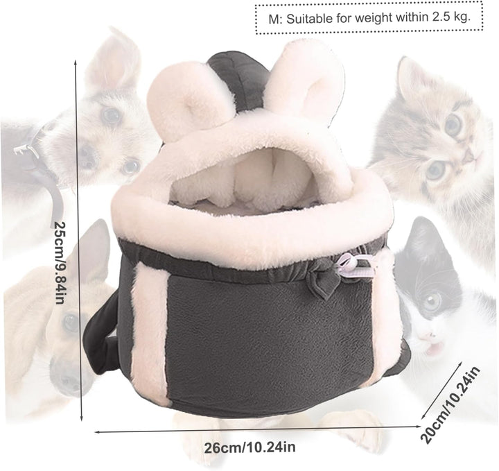 Katzentasche, weicher und Warmer Katzen- und Hunde-Frontträger, Doppeltaschen-Rucksack, Winter-Plüsc