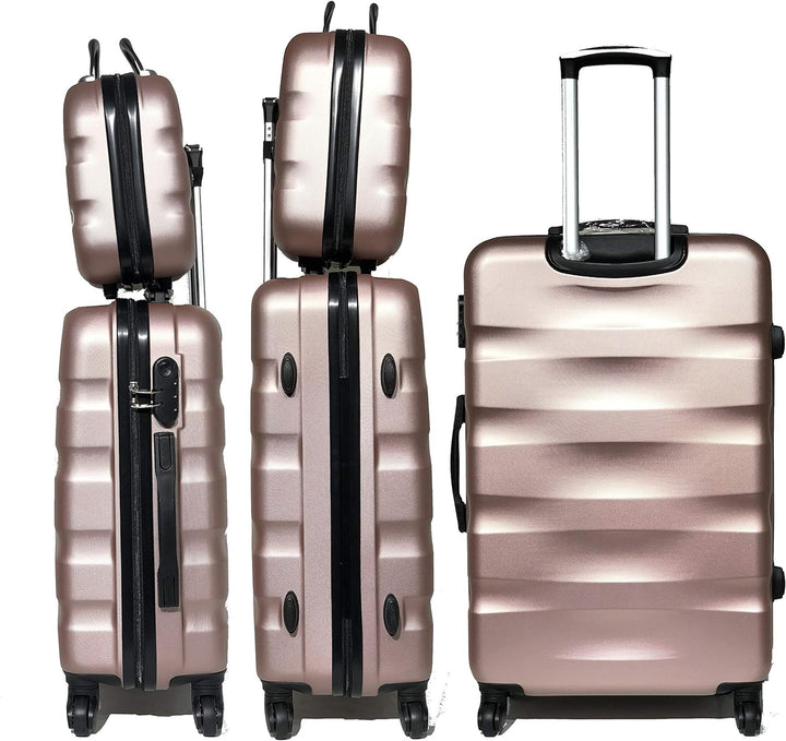 Celims Französische Marke – Set mit 5 Koffern aus festem Material Roségold