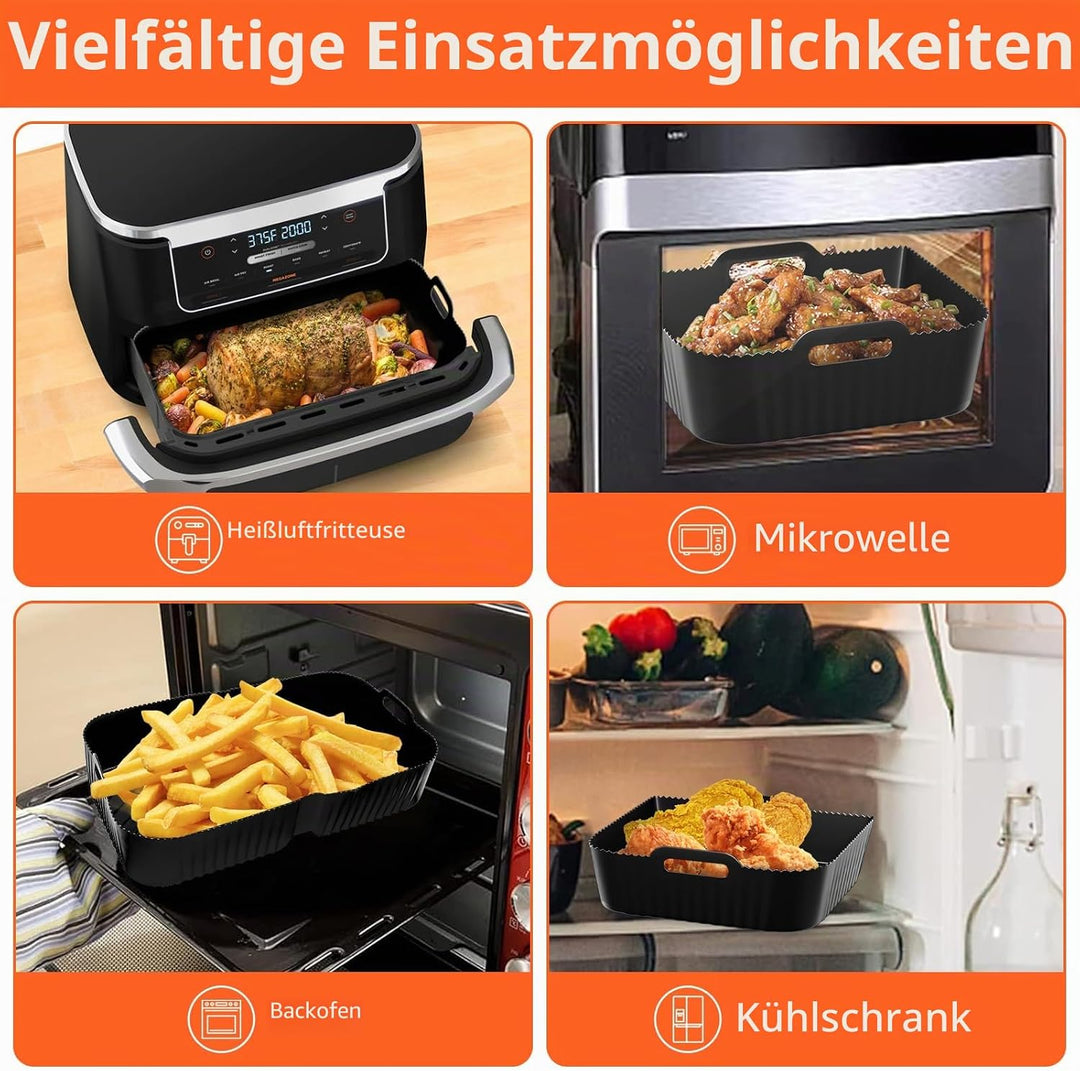Heissluftfritteuse Zubehör für Ninja Foodi Flexdrawer 10,4 L AF500EU,3 Pcs Airfryer Silikonform Wied