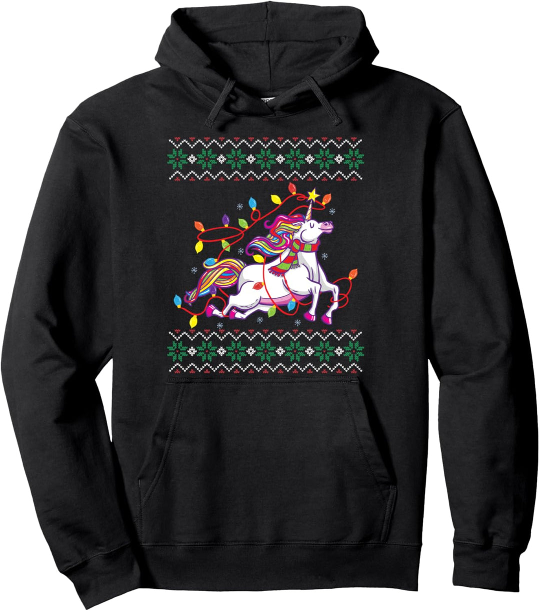 Ugly Christmas Sweater Ugly Sweater Buntes Einhorn Pullover Hoodie