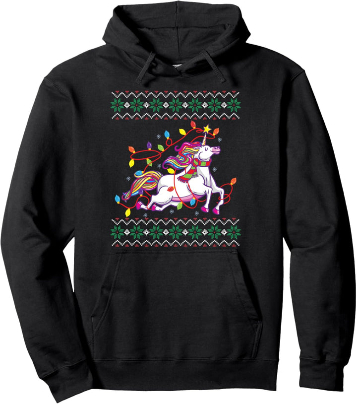 Ugly Christmas Sweater Ugly Sweater Buntes Einhorn Pullover Hoodie