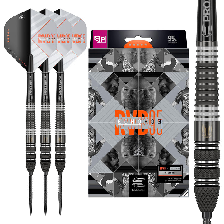 Target Darts Unisex-Adult Rvb 95 X Echo 95% Wolfram Swiss Point Steeldarts-Set Dartpfeile 23G, 23G