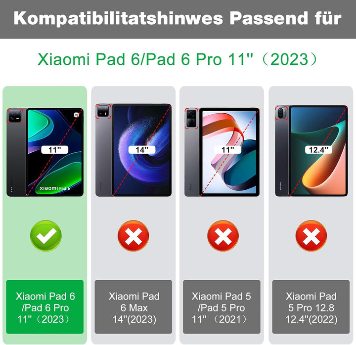 AGARELE Tastatur Hülle für Xiaomi Pad 6 11 Zoll 2023 [QWERTZ Deutsch Tastatur], Slim Schutzhülle Tas