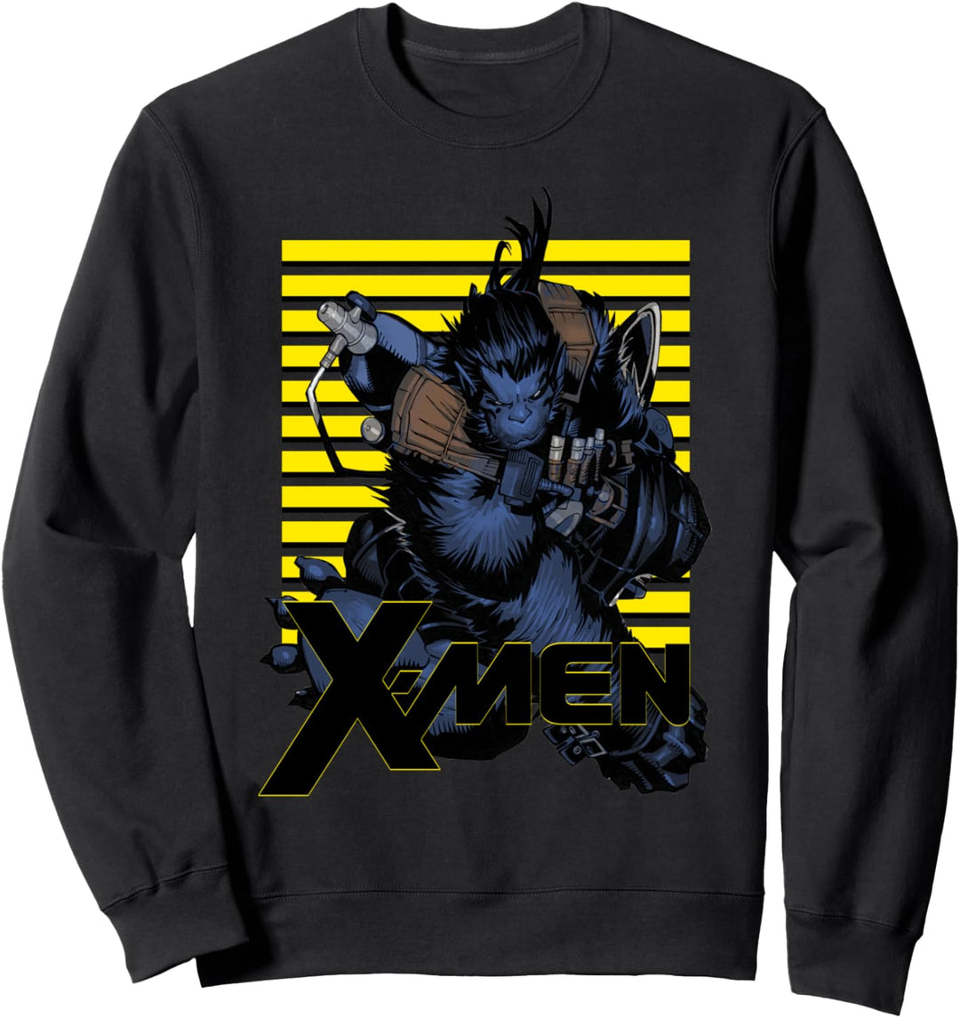 Marvel X-Men The Beast Yellow Fanned Intro Sweatshirt
