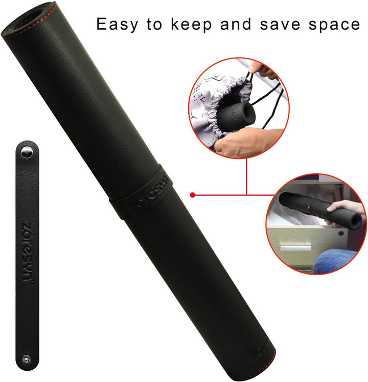 ZORESYN XL Schreibtischunterlage aus PU-Leder – rutschfeste Büro- &amp; Gaming-Mauspad (90x40 cm) – Schw