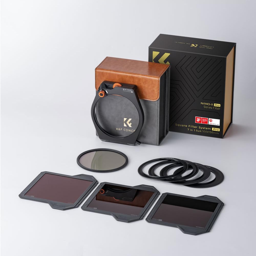 K&F Concept Nano X-PRO Rechteckfilter Set Square Filter Kit(inkl.95mm CPL Filter+ ND8/ND64/ND1000+ F