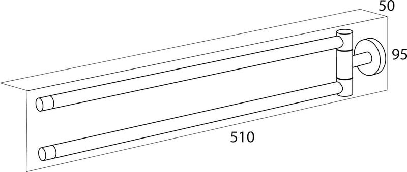 Tiger Boston Handtuchhalter 2-armig, schwenkbar, Edelstahl poliert, Edelstahl Poliert