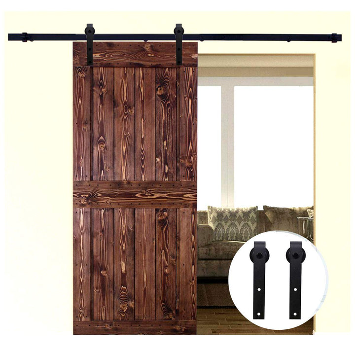 LWZH 5FT/152 cm Schiebetürbeschlag Set Barn Door Hardware Kit Laufschienen für Schiebetür Hängeschie