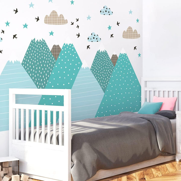 Wandsticker Kinder Deko Babyzimmer Wandsticker Kinder Wandsticker skandinavische Berge Jessika H80 x
