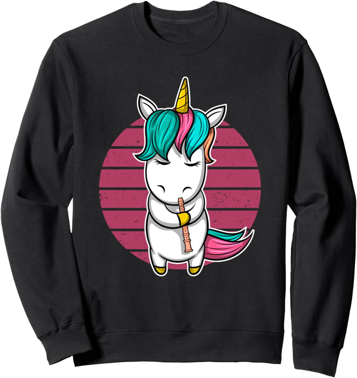 Mädchen Flötenspielerin Flötistin Flöte I Einhorn Mit Flöte Sweatshirt