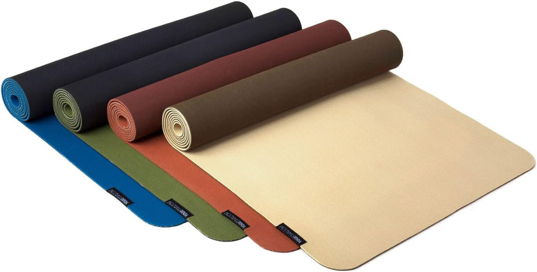 Yogistar Yogamatte Eco Deluxe - sehr rutschfest - 4 Farben Mocca/Creme