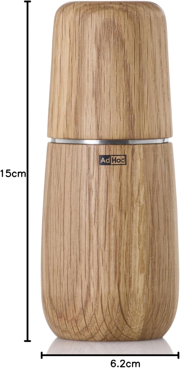 AdHoc MP702 Pfeffer- | Salzmühle Yono, CeraCut® Keramik Mahlwerk, Naturholz Eiche geölt, hell|Edelst