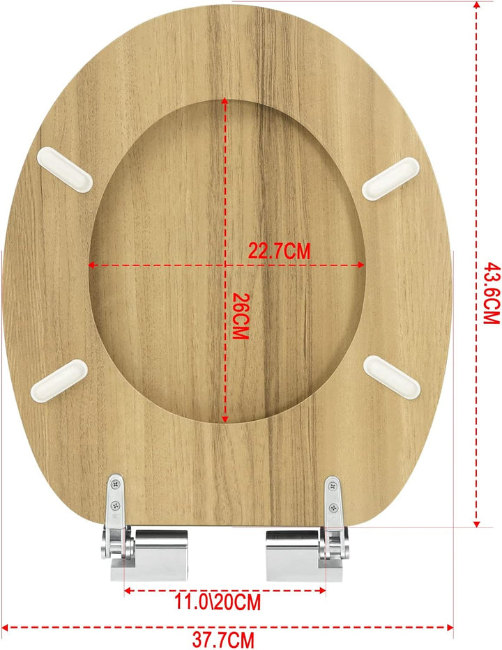 eSituro WC Sitz mit Absenkautomatik,Antibakterieller Stabile Toilettendeckel für Badinstallationen,M
