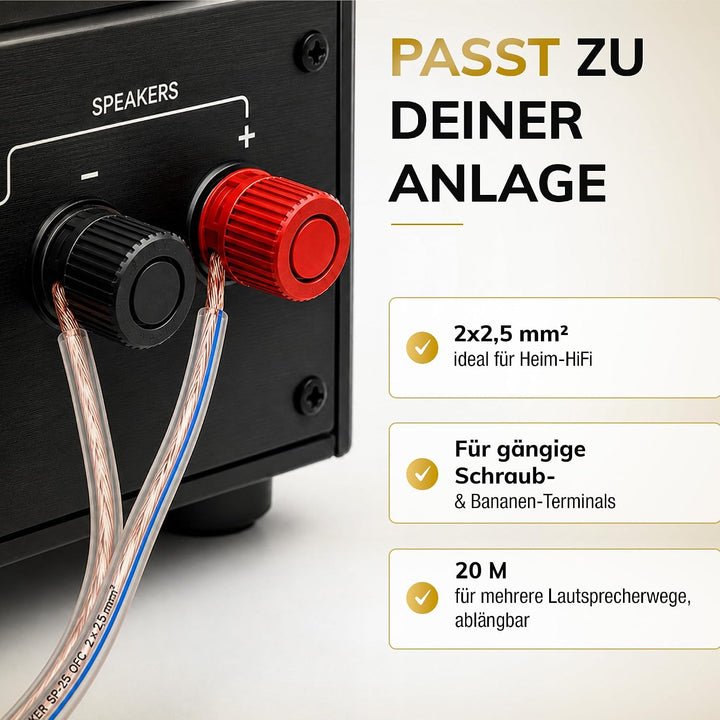 Oehlbach Speaker Wire SP-25 - Stereo HI-FI Lautsprecherkabel, Boxenkabel mit OFC (sauerstofffreies K