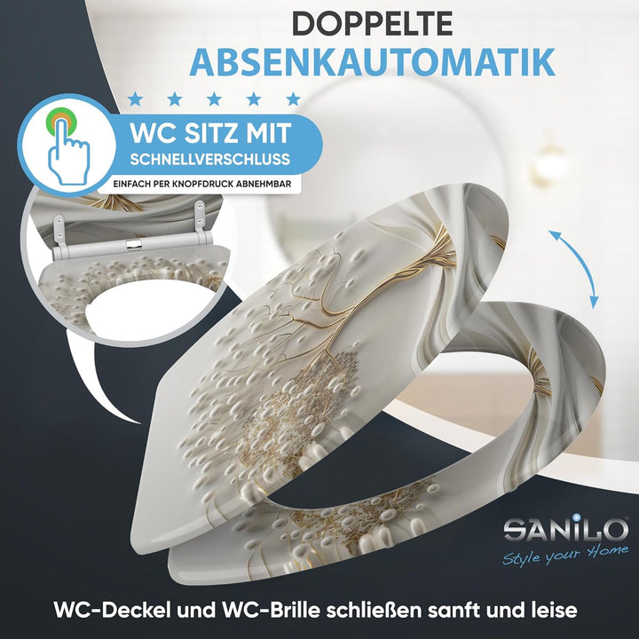 Sanilo WC Sitz mit Absenkautomatik, viele neue Toilettendeckel zur Auswahl, hochwertige Oberfläche,