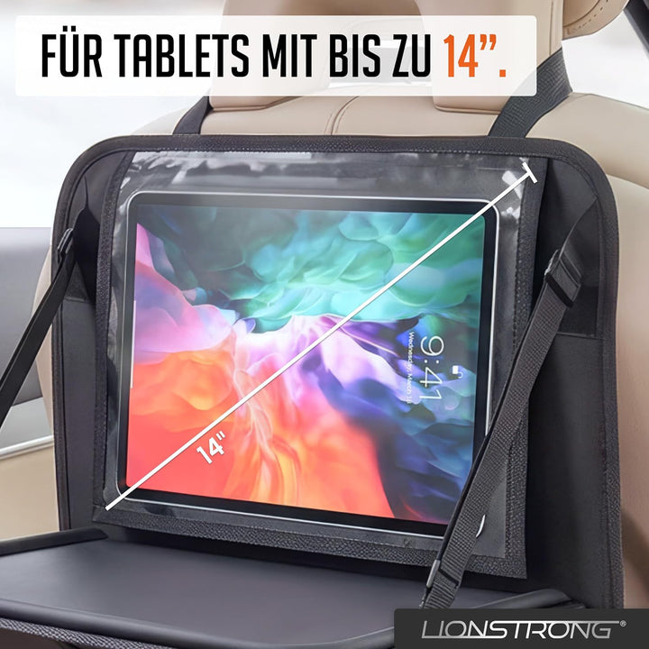 LIONSTRONG® Auto Organizer Kinder Rücksitz [EXTRA STABIL] - mit Tisch Premium mit Tisch 1 Stück, Pre