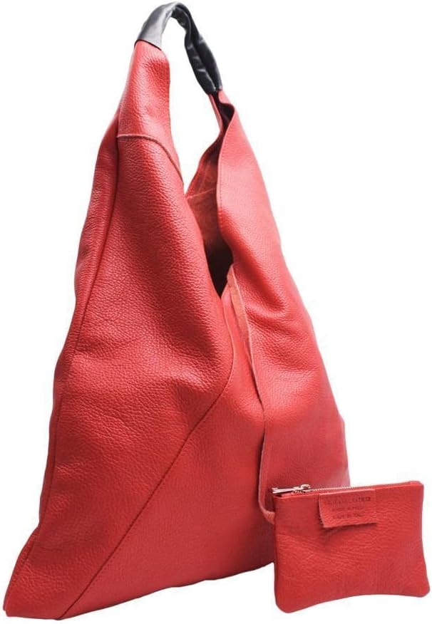 FrasiBags Schultertasche aus echtem Leder, hergestellt in Italien Blau, Blau