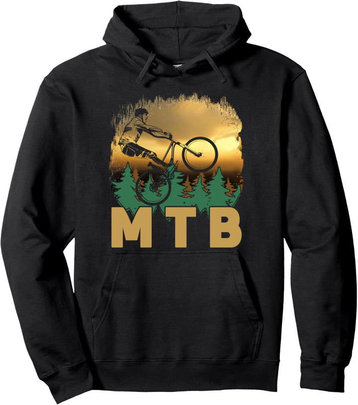 Vintage Retro Mountain Bike MTB Downhill Biking Pullover Hoodie