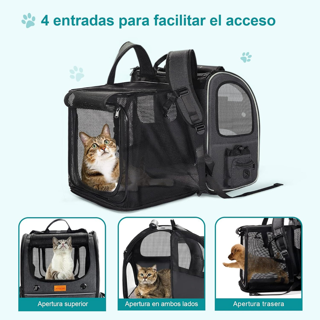 Morpilot Erweiterbar Katzenrucksack Grosse Katzen, Hunderucksack bis 8 kg Katzen Rucksack Gross für