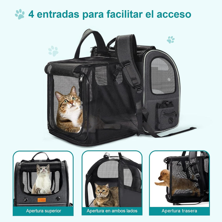 Morpilot Erweiterbar Katzenrucksack Grosse Katzen, Hunderucksack bis 8 kg Katzen Rucksack Gross für