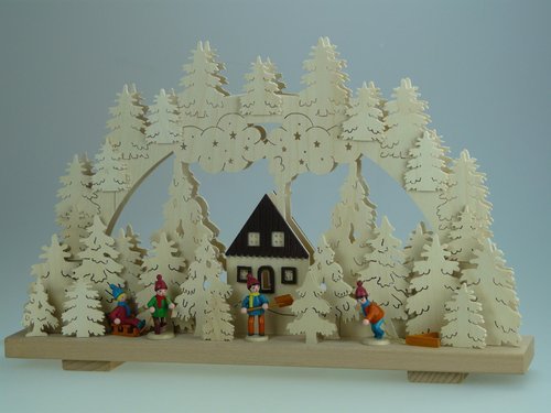 Original Erzgebirgischer Marken Schwibbogen Lichterbogen 50 X 31 cm S50-3_37