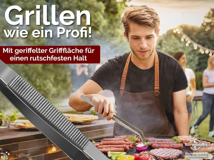 InstrumenteNRW Premium Küchenpinzette | Grillpinzette | Kochpinzette | Pinzette Edelstahl | Gourmet-