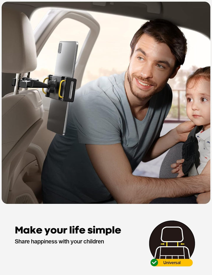 Lamicall Tablet Halterung Auto, Tablet Kopfstützenhalter - 2024 Universal KFZ Halter für iPad Pro 9.