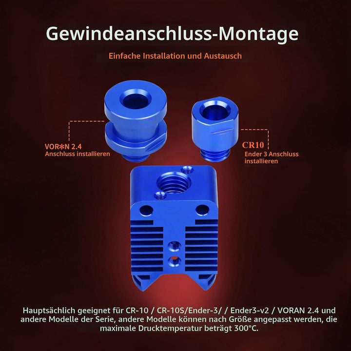 Upgrade Ender3 Keramik Heizkern CHC Hotend 24V Kupfer Heizblock Titan Heatbreak Verbesserte Düse Kom