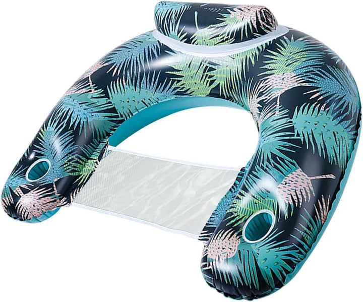 Palm Leaf Pool Float,Schwimmstuhl für Erwachsene - Schwimmbad-Wasserstuhl mit Getränkehalter,Schwimm