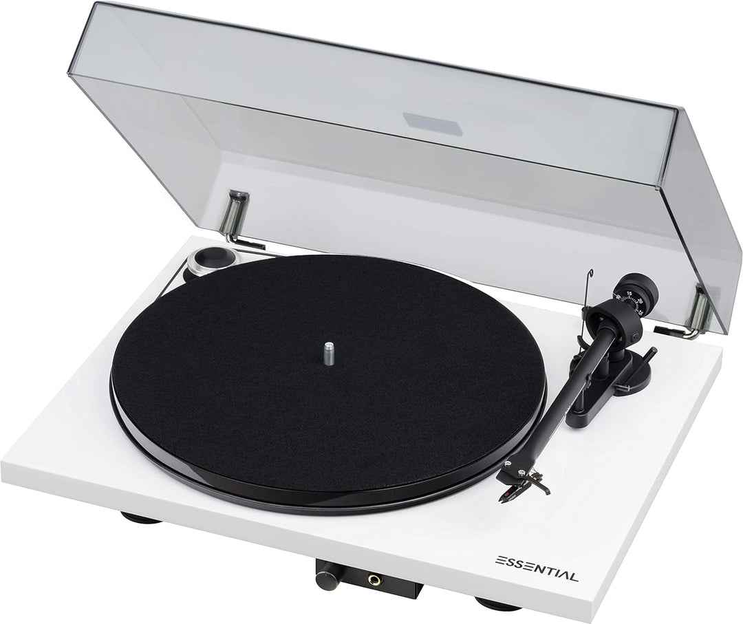 Pro-Ject Essential III HP, Audiophiler Plattenspieler mit Kopfhörerausgang, Weiss, Weiss