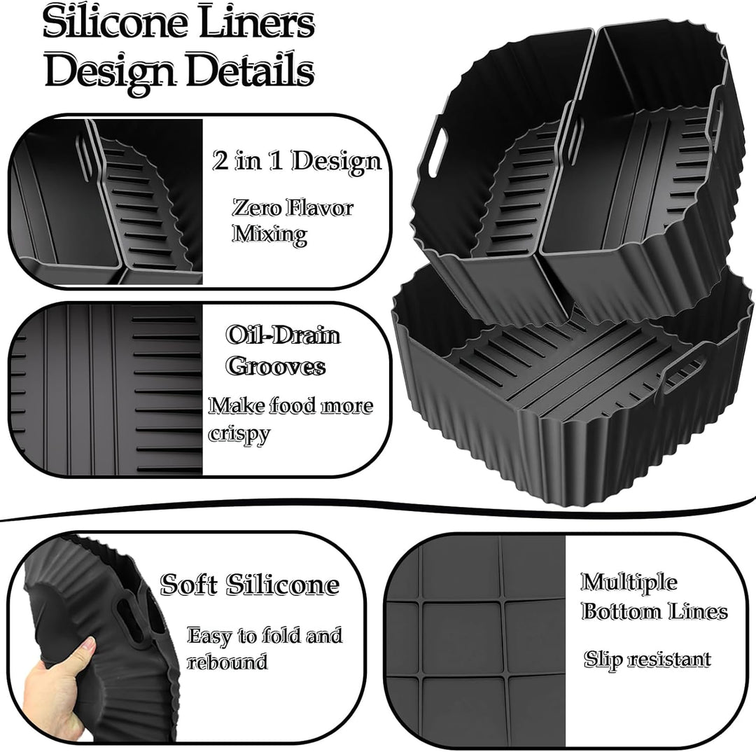Silikonform Heissluftfritteuse für Russell Hobbs Heissluftfritteuse-3 Stück Airfryer Zubehör Silikon