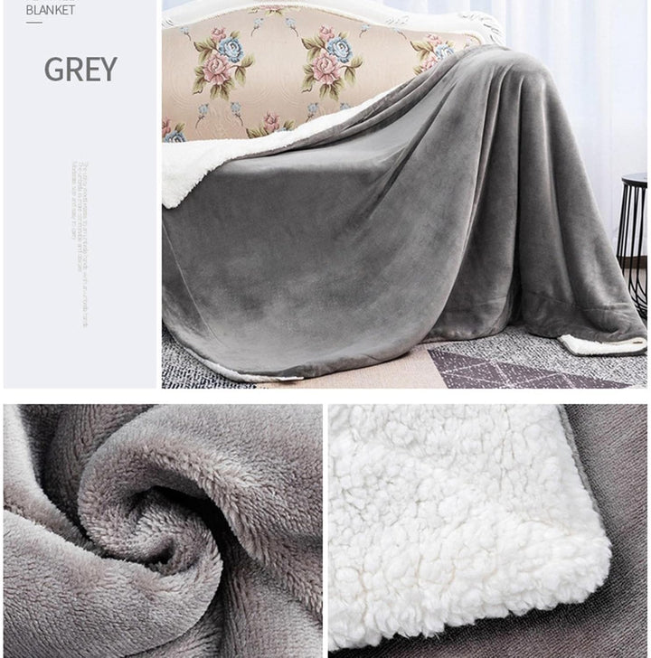 Yeeda Queen-Size-Decken, flauschig, gemütlich, weich, bequem, dick, Winterdecke, zwei Seiten aus Fla