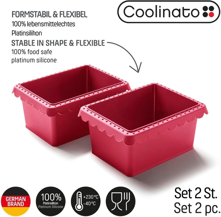 Coolinato - Mini Brotbackform 550g aus hitzebeständigem Platinsilikon Set 2er grau 17x13x7,5cm - Sil