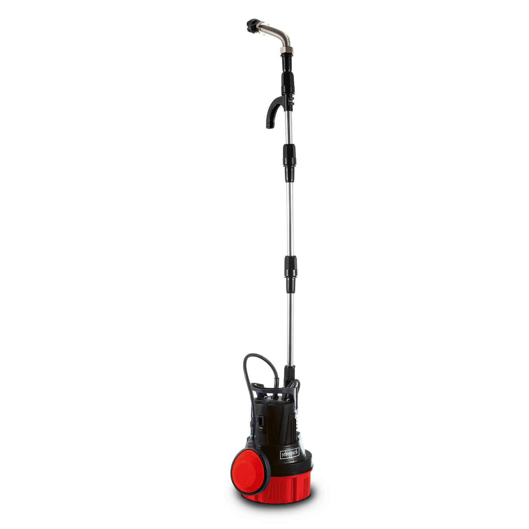 Scheppach Regenfasspumpe RBP350 Wasserpumpe Tauchpumpe mit Schnellkupplung & Absperrhahn | Fördermen