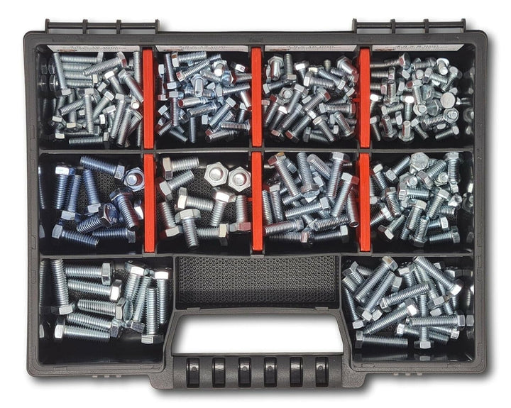 Sechskantschrauben Sortiment M4-M5-M6 // 8mm-20mm 215 tlg. Schraubenbox Vollgewindeschrauben Maschin