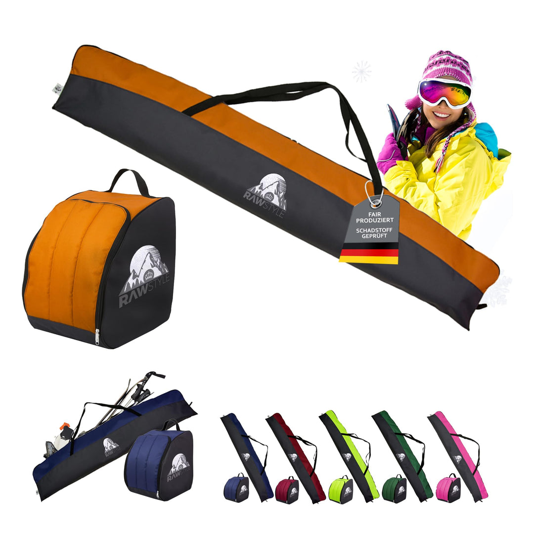 Rawstyle Skitasche Ski-Schuh-Tasche Set SKI-Tasche 160cm oder 180cm wasserdicht Ski Bag Ski Cover Wi