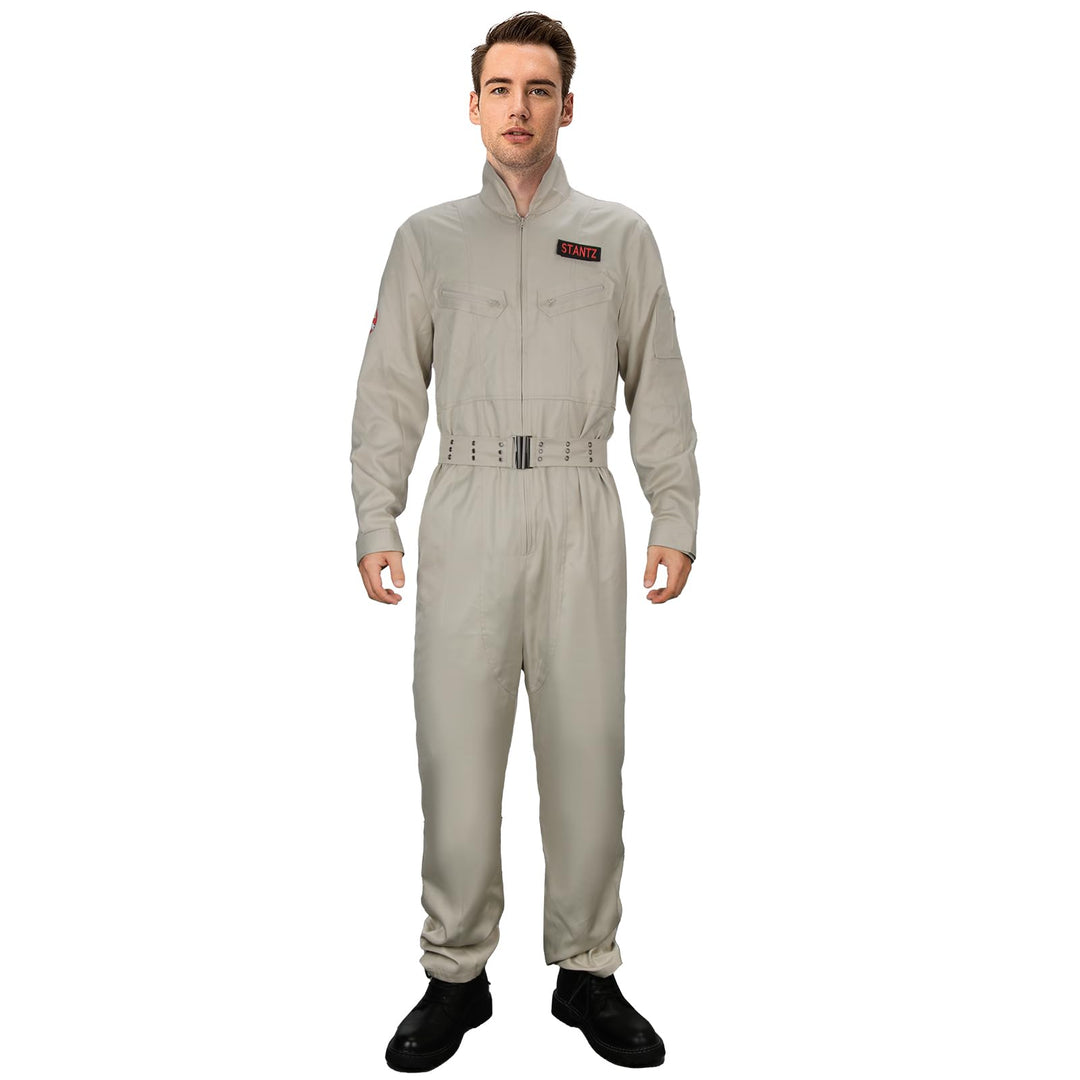 Funhoo Herren Geisterjagd Kostüm Ghost Buster Overalls Halloween Cosplay Afterlife Jumpsuit für Erwa