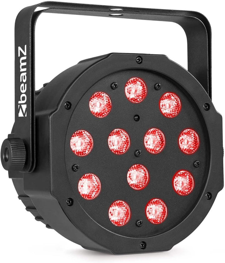 BeamZ SlimPar37 - LED PAR Strahler mit Fernbedienung, 12 x 4 Watt LED Strahler, DMX, Discolicht Part