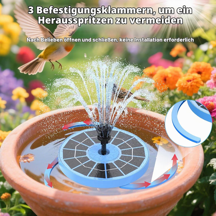 AISITIN Solar Springbrunnen für Aussen Verbessert 2025, 3,5W Solar Schwimmender Fontäne Pumpe mit Ve