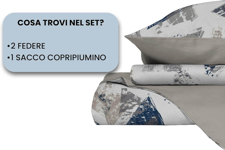 Italian Bed Linen MB Home Italy Fashion Bettbezug Set, Doppelbett, Urban Blu, Urban Blu