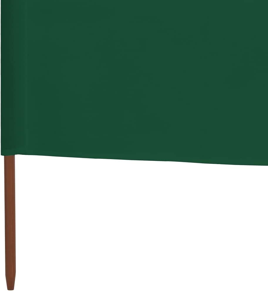 Rantry Windschutz, Strandwindschutz, Windschutz für Camping, 3 Paneele, grüner Stoff, 400 x 80 cm, S