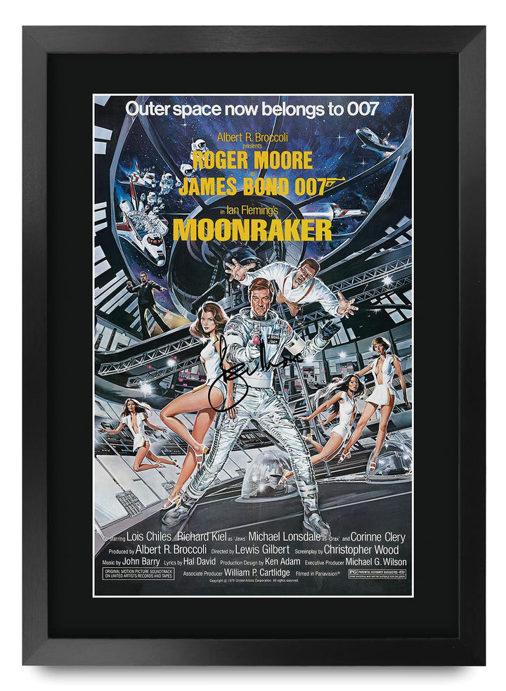 HWC Trading A3 FR James Bond - Moonraker Movie Poster Roger Moore Signed Geschenk GESTALTET A3 Print