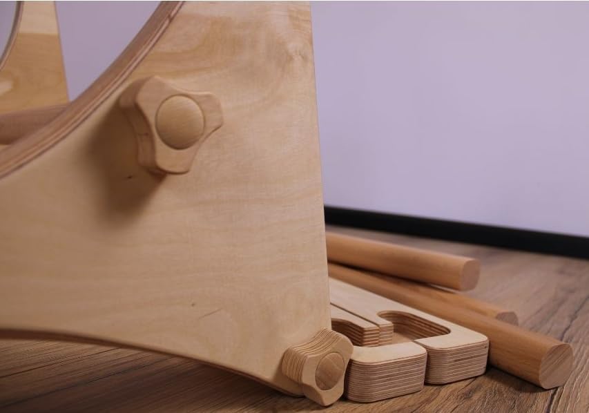 Komplettes Set aus robusten Trainingsgeräten aus Holz: stabile Dip-Stange und Klimmzugstange – 5-stu